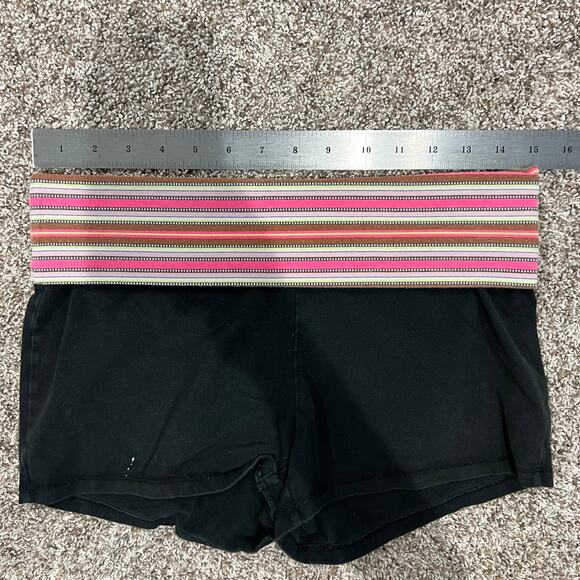 Vintage y2k Women's Low Rise Striped Xhilaration Fold Over Booty Shorts Sz M - Picture 7 of 9